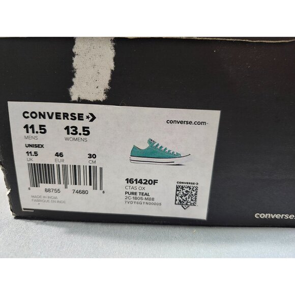 Converse Pure Teal unisex M 11.5 W 13.5 - Picture 6 of 6